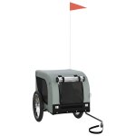 Vidaxl remorque de vlo pour animaux de compagnie gris et noir