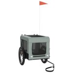 Vidaxl remorque de vlo pour animaux de compagnie gris et noir