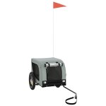 Vidaxl remorque de v�lo pour animaux de compagnie gris et noir