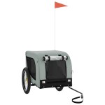 Vidaxl remorque de v�lo pour animaux de compagnie gris et noir