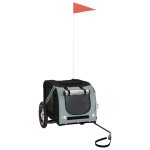 Vidaxl remorque de v�lo pour animaux de compagnie gris et noir