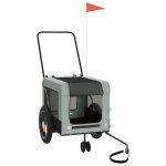 Vidaxl remorque de vélo pour animaux de compagnie gris et noir Vidaxl remorque de vélo pour animaux de compagnie gris et noir