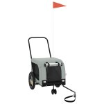 Vidaxl remorque de vlo pour animaux de compagnie gris et noir