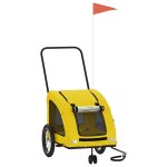 Vidaxl remorque de vlo pour animaux de compagnie jaune