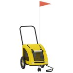 Vidaxl remorque de v�lo pour animaux de compagnie jaune