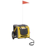 Vidaxl remorque de vlo pour animaux de compagnie jaune et gris