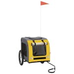 Vidaxl remorque de v�lo pour animaux avec roue avec stockage jaune m