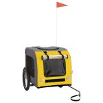Vidaxl remorque de vélo pour animaux de compagnie jaune et gris Vidaxl remorque de vélo pour animaux de compagnie jaune et gris