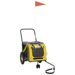 Vidaxl remorque de vélo pour animaux de compagnie jaune et noir Vidaxl remorque de vélo pour animaux de compagnie jaune et noir