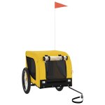 Vidaxl remorque de vlo pour animaux de compagnie jaune et noir