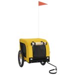 Vidaxl remorque de v�lo pour animaux de compagnie jaune et noir