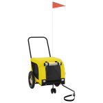 Vidaxl remorque de v�lo pour animaux de compagnie jaune et noir