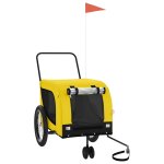 Vidaxl remorque de v�lo pour animaux de compagnie jaune et noir