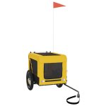 Vidaxl remorque de v�lo pour animaux de compagnie jaune et noir