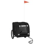 Vidaxl remorque de vlo pour animaux de compagnie noir