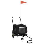Vidaxl remorque de v�lo pour animaux de compagnie noir