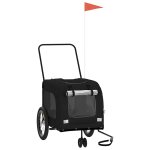 Vidaxl remorque de v�lo pour animaux de compagnie noir