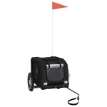 Vidaxl remorque de vlo pour animaux de compagnie noir