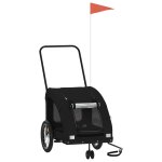 Vidaxl remorque de v�lo pour animaux de compagnie noir