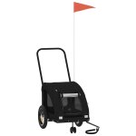 Vidaxl remorque de v�lo pour animaux de compagnie noir