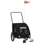 Vidaxl remorque de v�lo pour animaux de compagnie noir