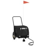 Vidaxl remorque de vlo pour animaux de compagnie noir