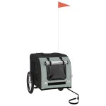 Vidaxl remorque de vlo pour animaux de compagnie noir et gris