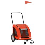 Vidaxl remorque de v�lo pour animaux de compagnie orange