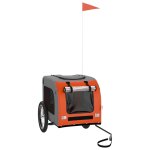 Vidaxl remorque de vlo pour animaux de compagnie orange et gris