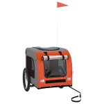 Vidaxl remorque de vlo pour animaux de compagnie orange et gris