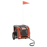 Vidaxl remorque de v�lo pour animaux avec roue avec stockage orange s