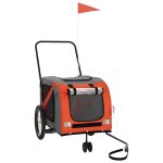 Vidaxl remorque de vlo pour animaux de compagnie orange et gris