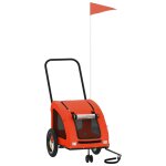 Vidaxl remorque de vélo pour animaux de compagnie orange et gris Vidaxl remorque de vélo pour animaux de compagnie orange et gris