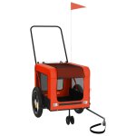 Vidaxl remorque de v�lo pour animaux de compagnie orange et noir