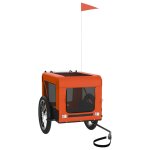 Vidaxl remorque de vlo pour animaux de compagnie orange et noir