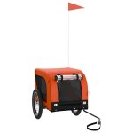 Vidaxl remorque de vlo pour animaux de compagnie orange et noir