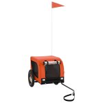 Vidaxl remorque de v�lo pour animaux de compagnie orange et noir