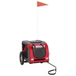 Vidaxl remorque de vlo pour animaux de compagnie rouge et gris