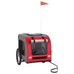 Vidaxl remorque de v�lo pour animaux de compagnie rouge et gris