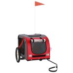 Vidaxl remorque de vélo pour animaux de compagnie rouge et gris Vidaxl remorque de vélo pour animaux de compagnie rouge et gris