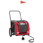 Vidaxl remorque de vlo pour animaux de compagnie rouge et gris