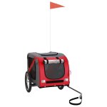 Vidaxl remorque de vlo pour animaux de compagnie rouge et gris