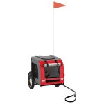 Vidaxl remorque de vlo pour animaux de compagnie rouge et gris