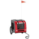 Vidaxl remorque de v�lo pour animaux de compagnie rouge et gris
