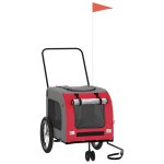 Vidaxl remorque de v�lo pour animaux de compagnie rouge et gris