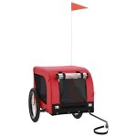 Vidaxl remorque de vlo pour animaux de compagnie rouge et noir