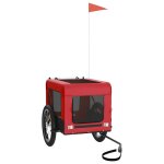 Vidaxl remorque de v�lo pour animaux de compagnie rouge et noir