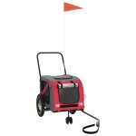 Vidaxl remorque de v�lo pour animaux de compagnie rouge et noir