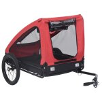 Vidaxl remorque de v�lo pour animaux de compagnie rouge et noir