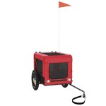 Vidaxl remorque de v�lo pour animaux de compagnie rouge et noir